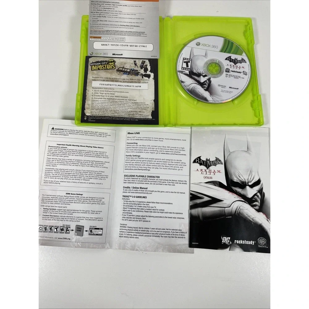 Batman Arkham City - Microsoft Xbox 360 Untested Fast Shipping Includes Manual